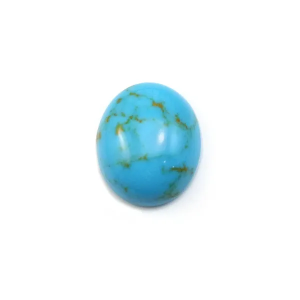 Cabochon turquoise reconstitué 10x12mm x 4pcs