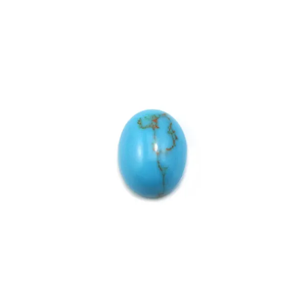 Cabochon turquoise reconstitué 7x9mm x 4pcs