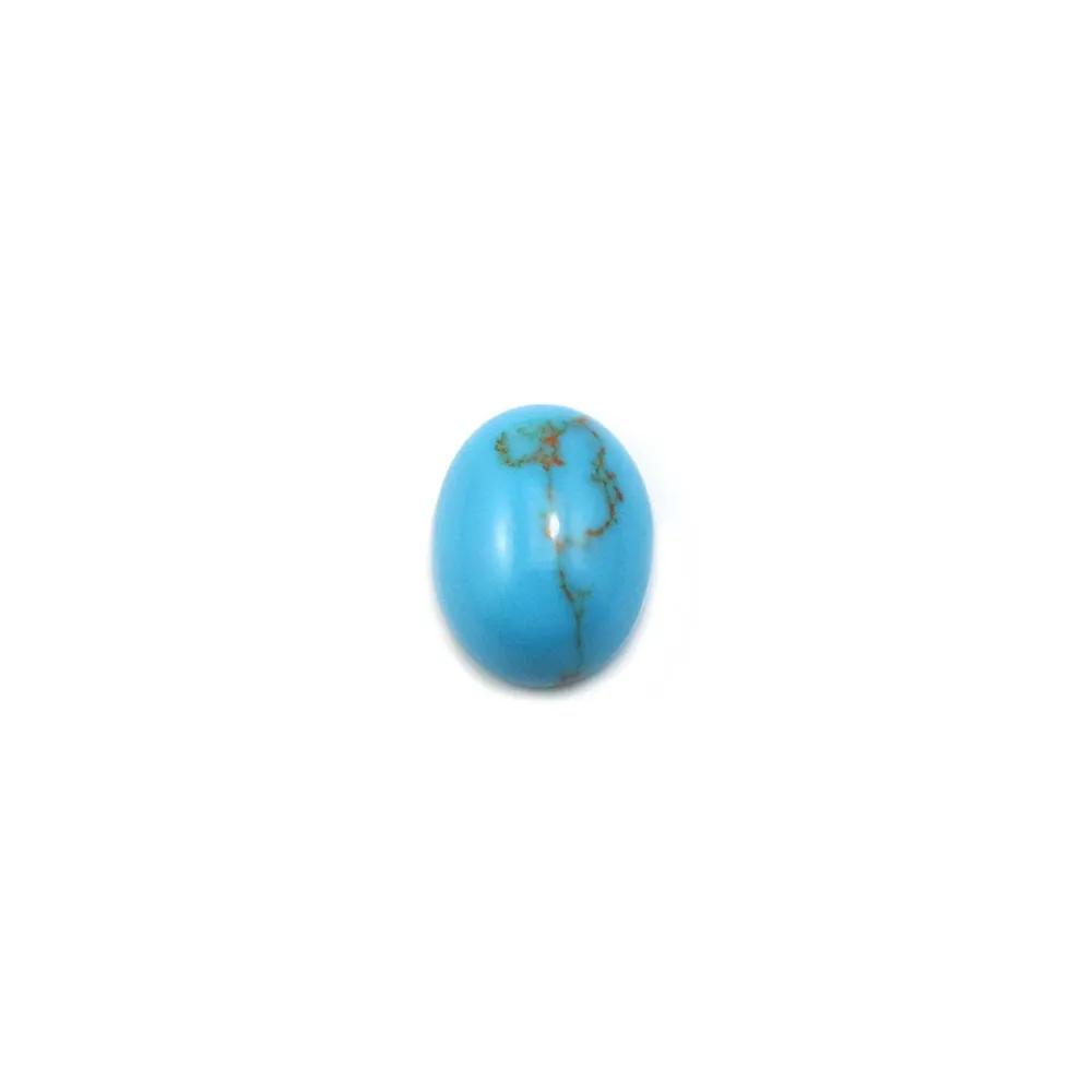Cabochon turquoise reconstitué 7x9mm x 4pcs