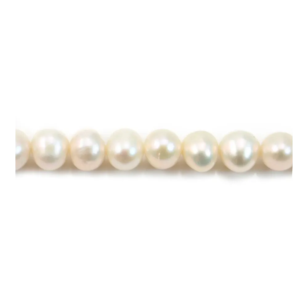 Perles d'eau Douce Blanc 7-8mm X15pcs