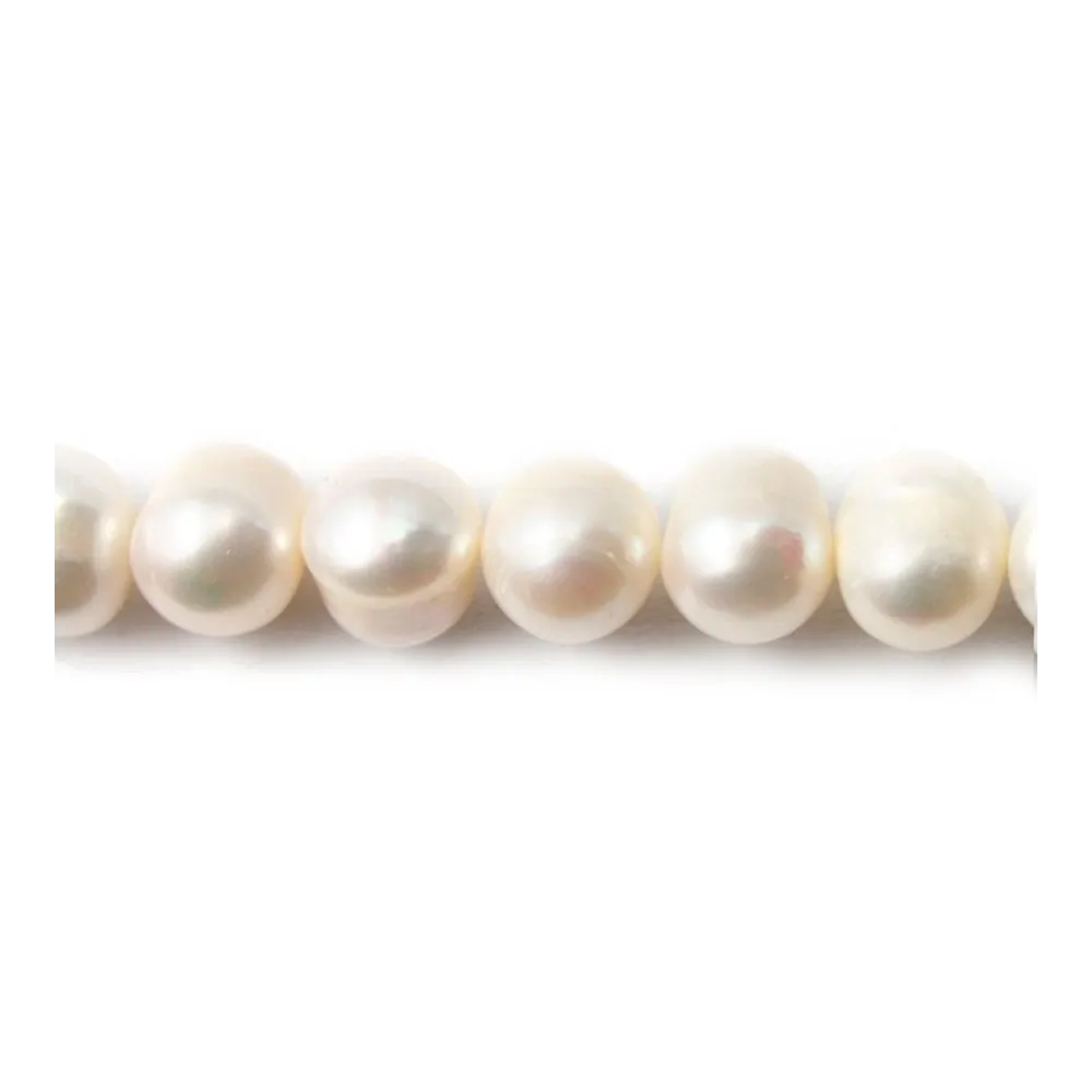 Perle de culture d'eau douce blanche, ovale, 10-11mm x 39cm