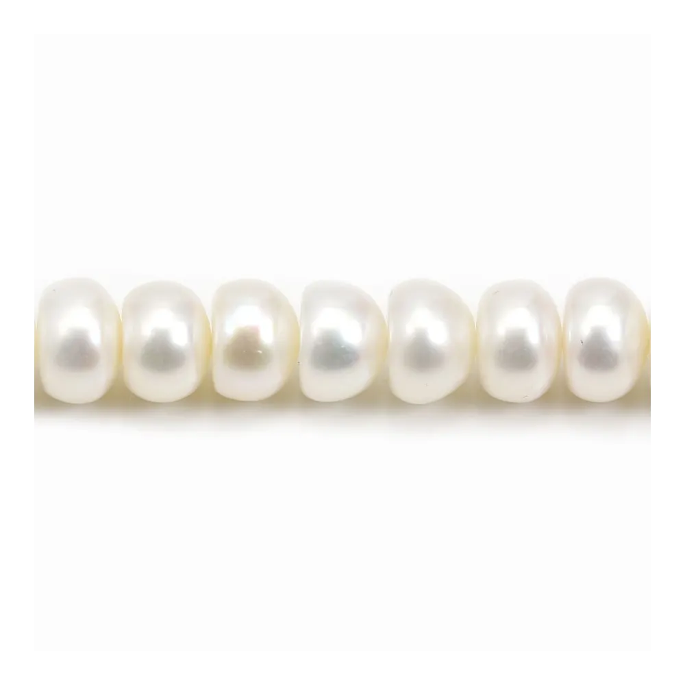 Perles d'eau douce blanches rondelles 10-12mm x 2pcs