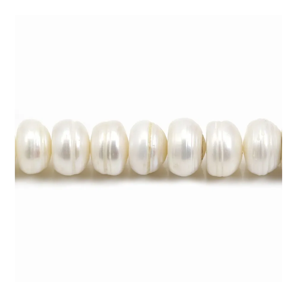 Perles de culture d'eau douce, blanche, irrégulière, 10.5-12mm x 2pcs