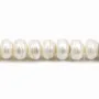 Perles de culture d'eau douce, blanche, irrégulière, 10.5-12mm x 2pcs