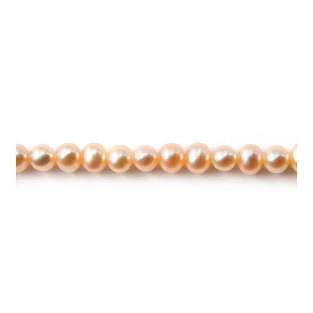 Perles d'eau Douce saumon rond 5mmX 40 cm 