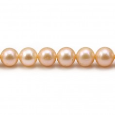 Mauve freshwater pearl rond 7-8mm x 40 cm