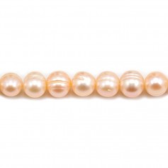 Mauve freshwater pearl round 7-8mm x 40 cm