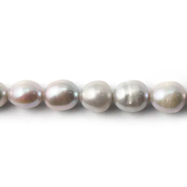 Grey Freshwater Pearl oval 9x12mm x 40 cm 