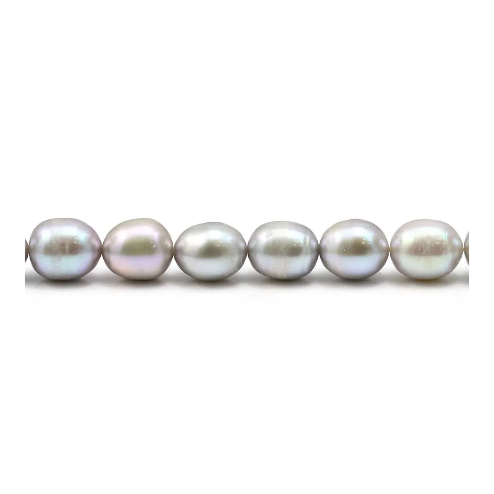 Perles de culture d'eau douce, grise B, olive, 7-8mm x 10pcs