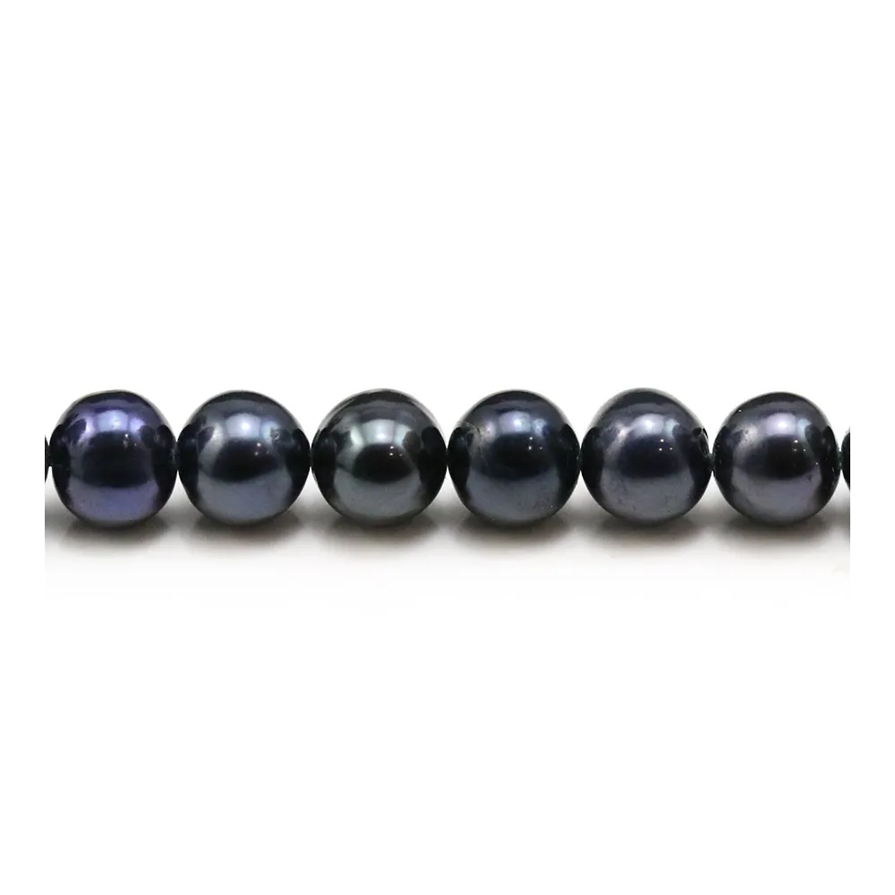 Perles d'eau Douce teinte bleu foncée 8-9mm x 4pcs