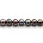 Bleu& violet Freshwater Pearl 8x9mm  x  2pc
