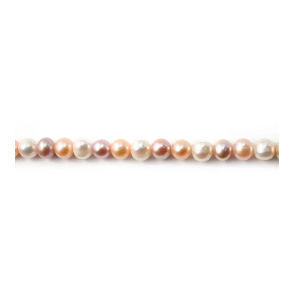 Perles de culture d'eau douce, multicolore, ronde, 7-8mm x 4pcs