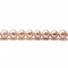 Purplish pink round freshwater pearls 8mm x 2pcs