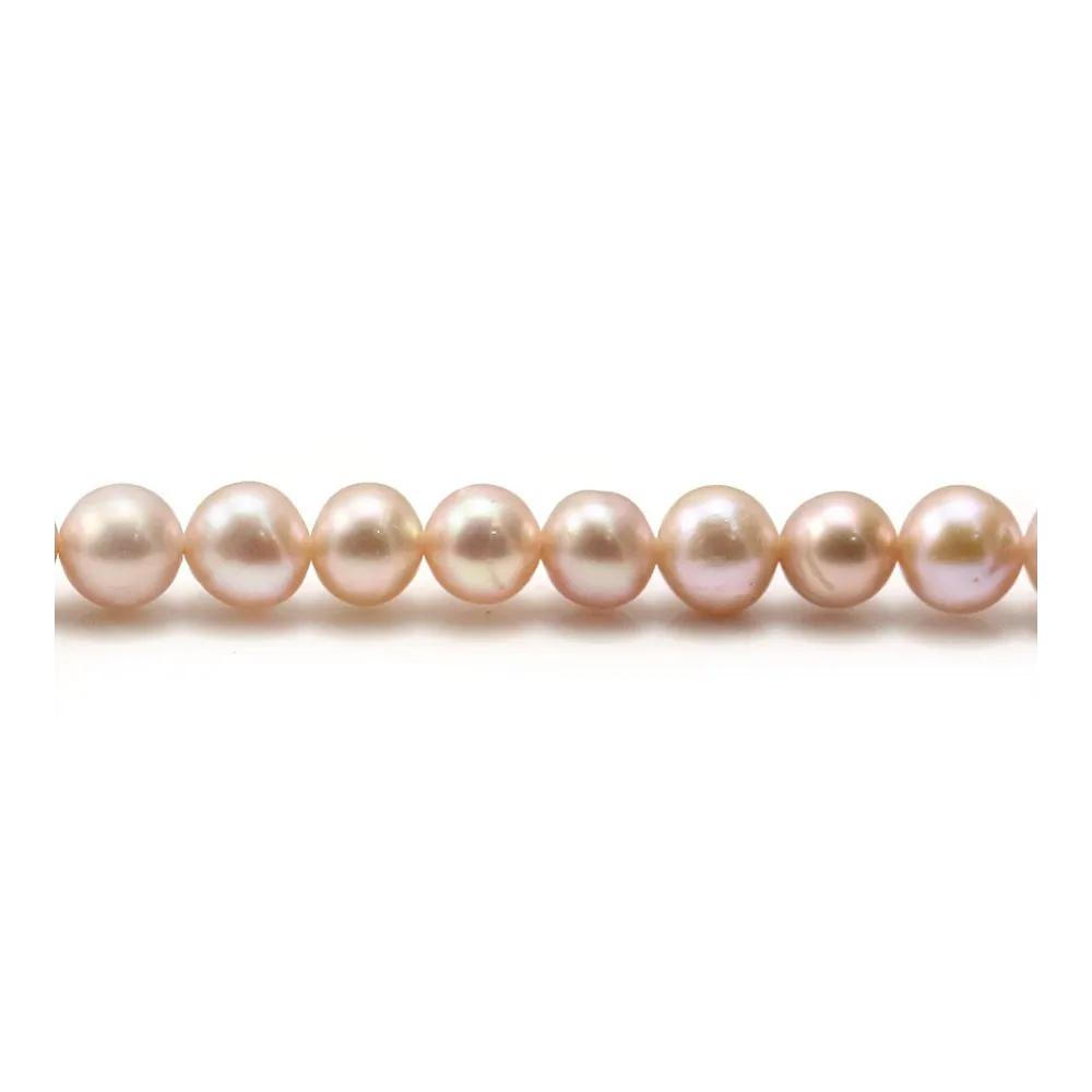 Perles d'eau douce mauve rondes  6mm x 40cm