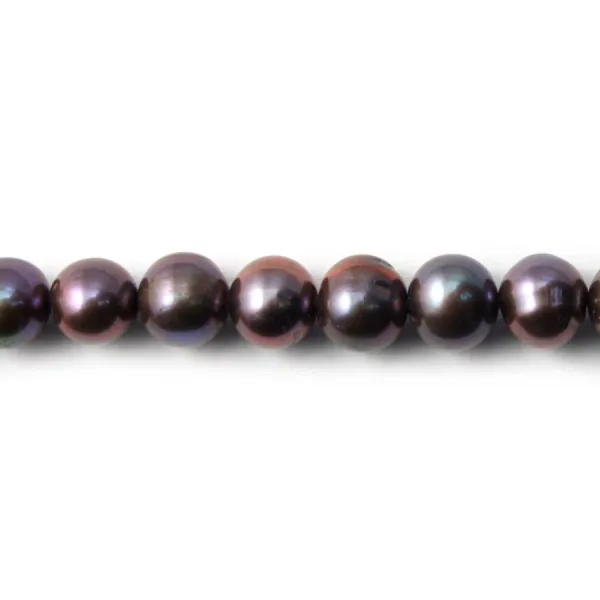 Dark grey Freshwater Pearl Round 7-8mm x  40cm