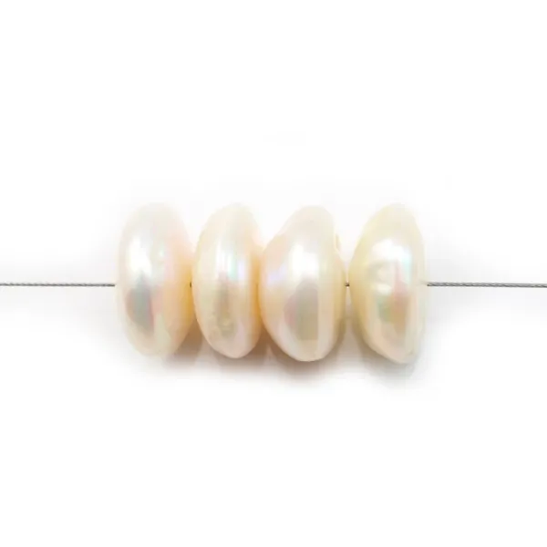 Perles de culture d'eau douce, saumon, bouton, 7x15mm x 1pc