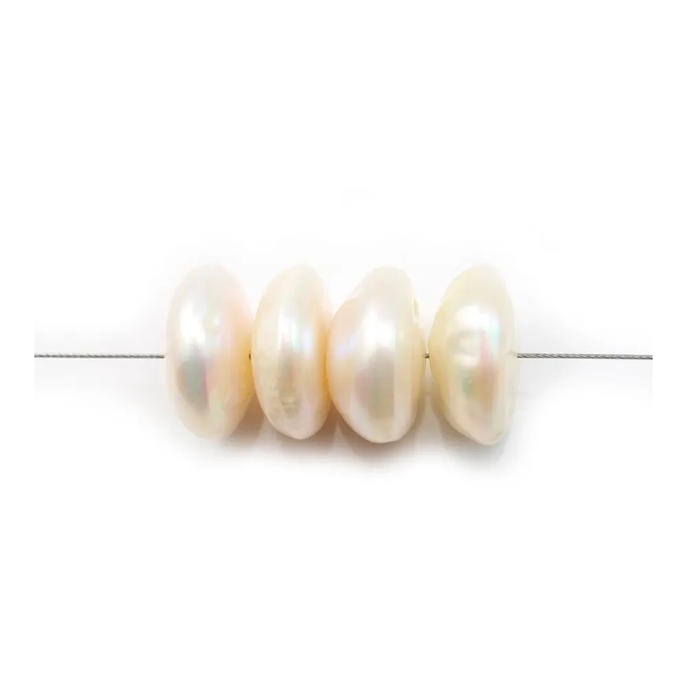 Perles de culture d'eau douce, saumon, bouton, 7x15mm x 1pc