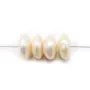 Perles de culture d'eau douce, saumon, bouton, 7x15mm x 1pc