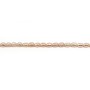 Salmon color oval freshwater pearls on thread 3-4mm x 40cm