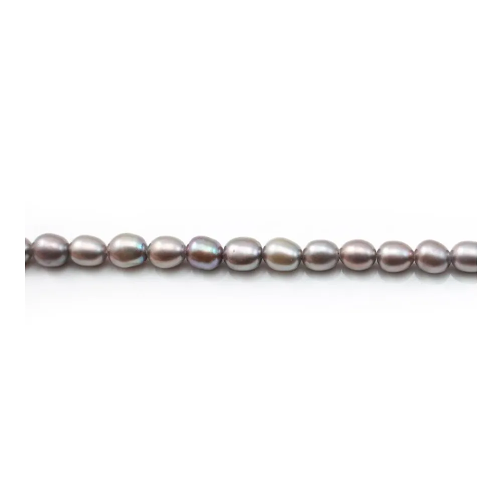 Perles d'eau Douce teinte  ovale 4.5-5mm x 40cm