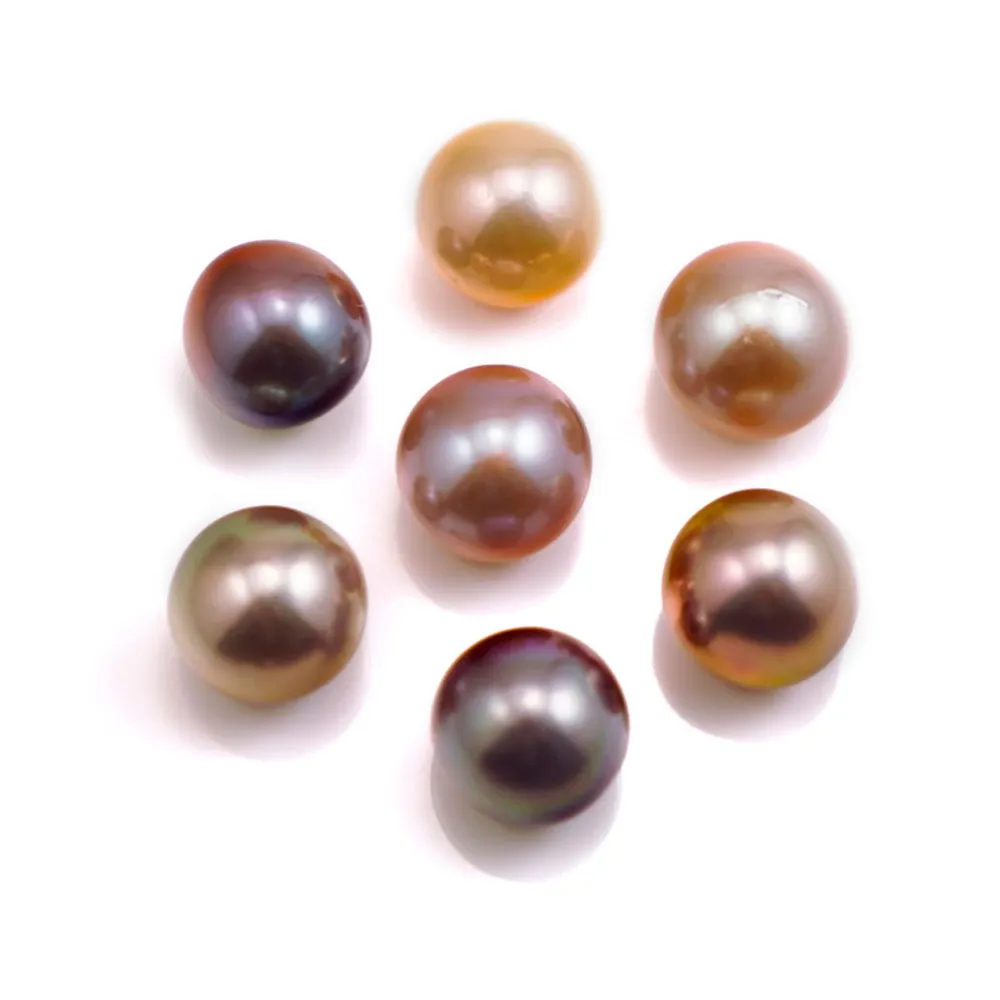 Perle de culture d'eau douce mauve ronde 13-14mm x 1pc