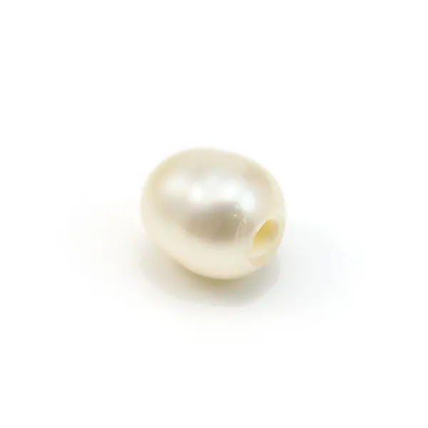 Half-drilled dark blue oval freshwater pearl 8-10mm x 1pc