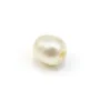 Perle de culture d'eau douce, blanche, olive, 7-8mm x 2pcs