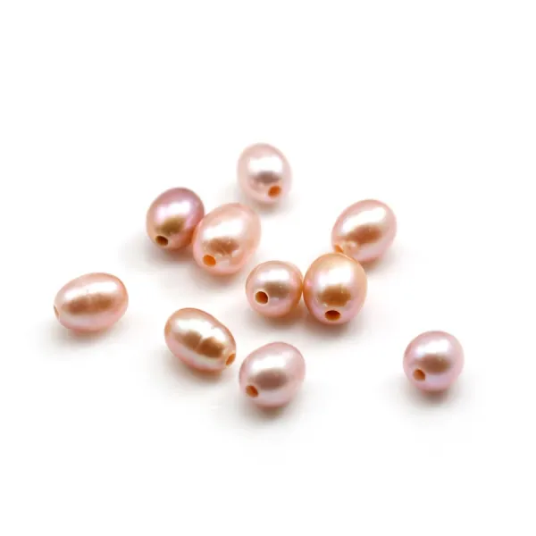 Perle de culture d'eau douce, mauve, olive, 8-10mm x 1pc
