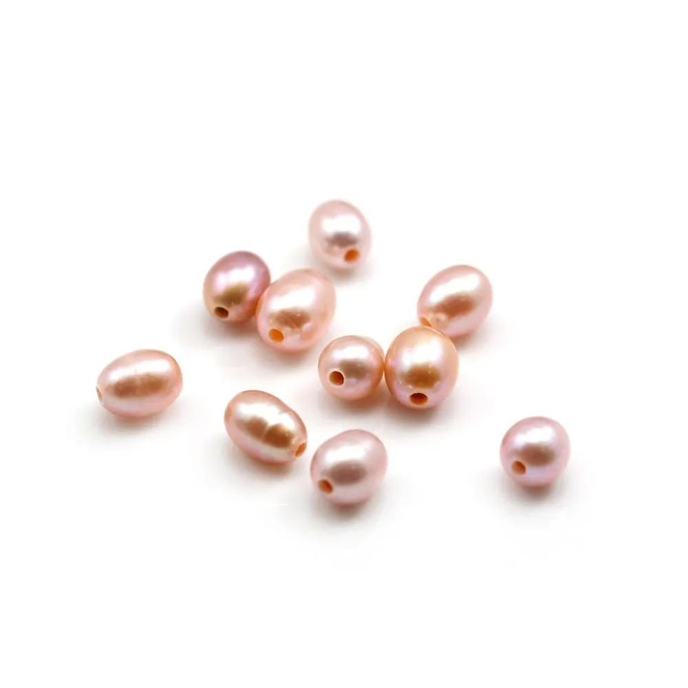 Perle de culture d'eau douce, mauve, olive, 8-10mm x 1pc