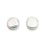 Perles de culture d'eau douce, blanche, ronde plate, 11mm x 1pc