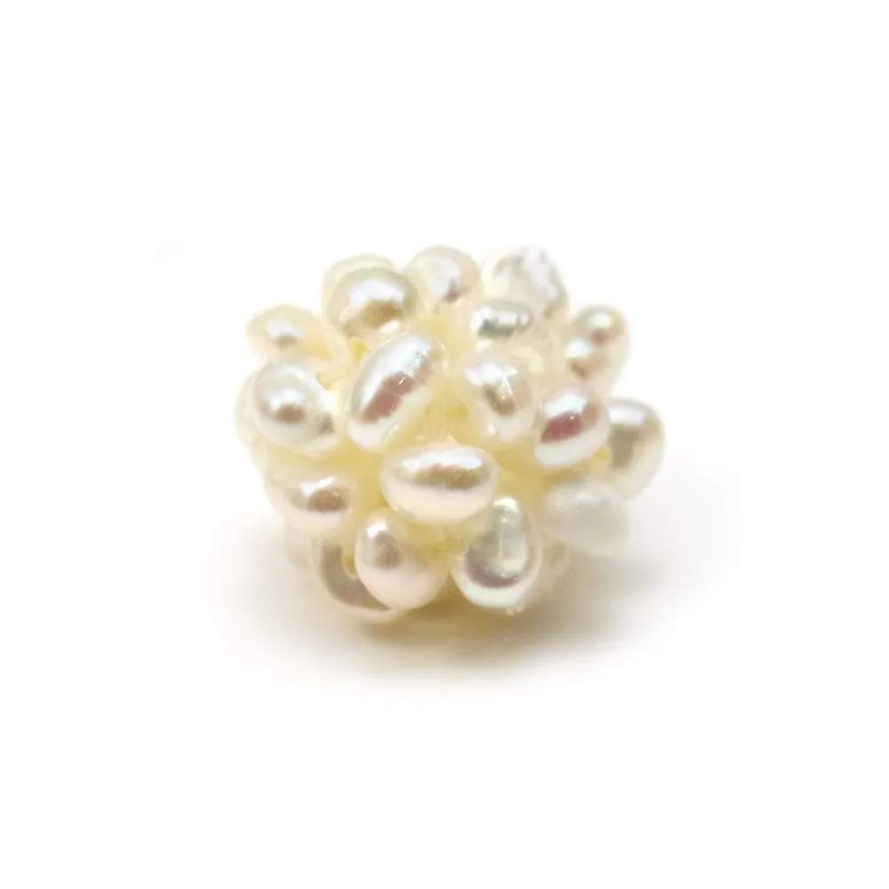 Boule de perles d'eau douce blanche, de taille 13-14mm x 1pc