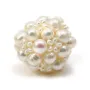 Boule de perles d'eau douce blanche, de taille 30mm x 1pc