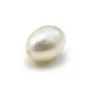 Perle de culture d'eau douce, semi-percée, blanche, ovale, 8mm x 1pc
