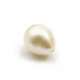 Perle de culture d'eau douce,  semi-percée, blanche, olive, 9-10mm x 1pc