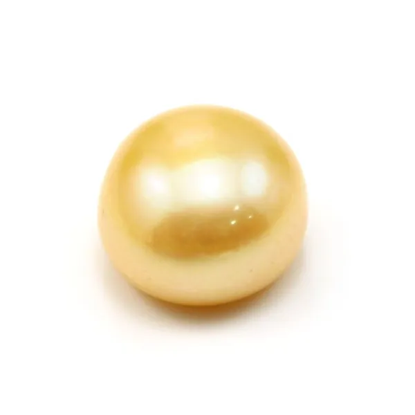 Pérolas cultivadas em água doce, semiperfurado, amarelo, botão, 12mm x 2pcs