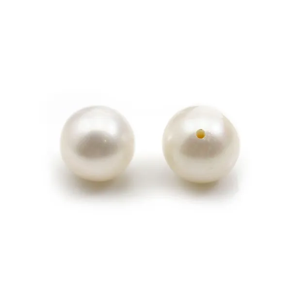 Pérola cultivada em água doce, semi-pérola, branca, redonda, 7-7,5mm x 1pc