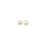 Perle de culture d'eau douce, semi percée, blanche, bouton 3-3.5mm x 10pcs