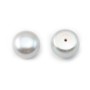 Pearl freshwater gray round plat 11-12mm  demi tron 1.0mm  x 1pc