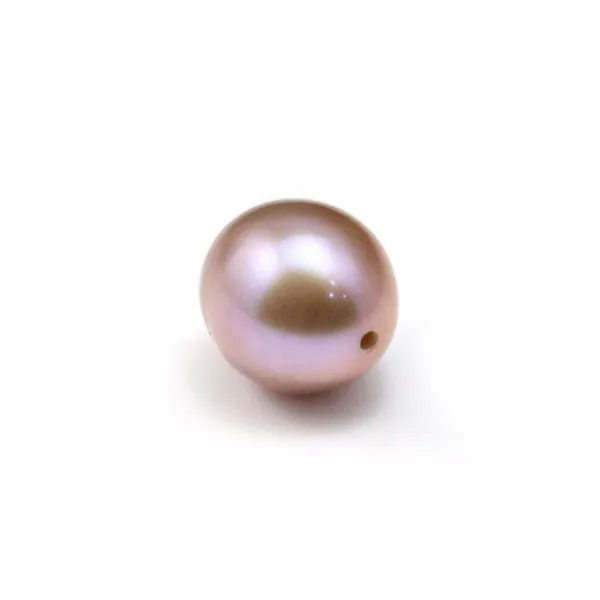 Perle de culture d'eau douce semi-percée, ovale, mauve, 8-8.5mm  x 1pc