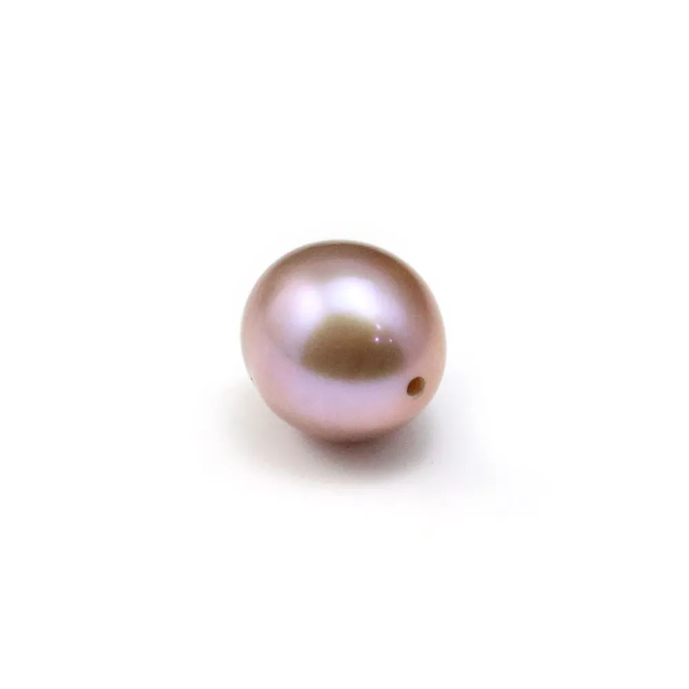 Perle de culture d'eau douce semi-percée, ovale, mauve, 8-8.5mm  x 1pc