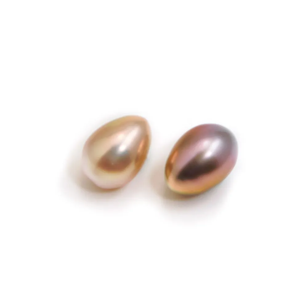 Perle de culture d'eau douce semi-percé, ovale mauve, 6-6.5mm  x 2pcs