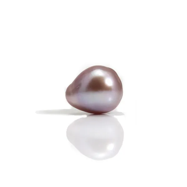 Perle de culture d'eau douce, semi-percée, mauve, poire, 9-9.5mm x 1pc