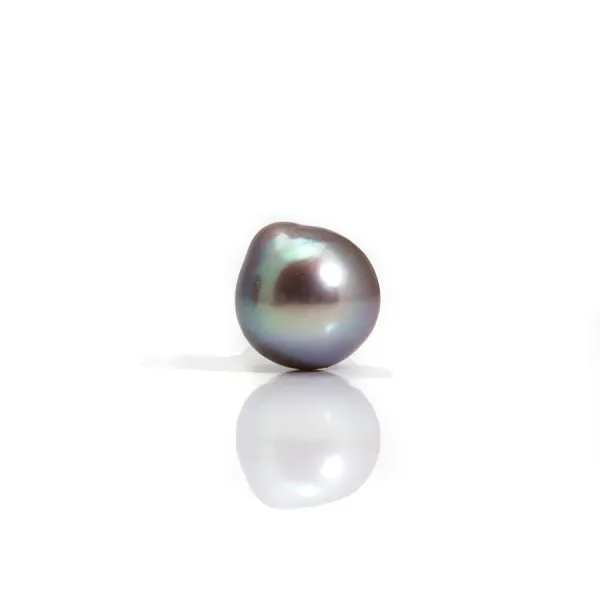 Freshwater cultured pearl half drilled purple, in pear shape, in size of 9.5-10mm x 1pc
