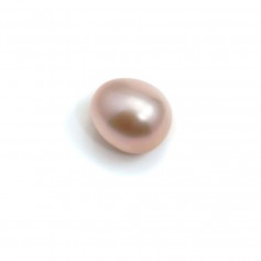 Purplish pink half-drilled oval freshwater cultured pearl 9mm x 1pc