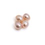 Purplish pink half-drilled oval freshwater cultured pearl 9mm x 1pc
