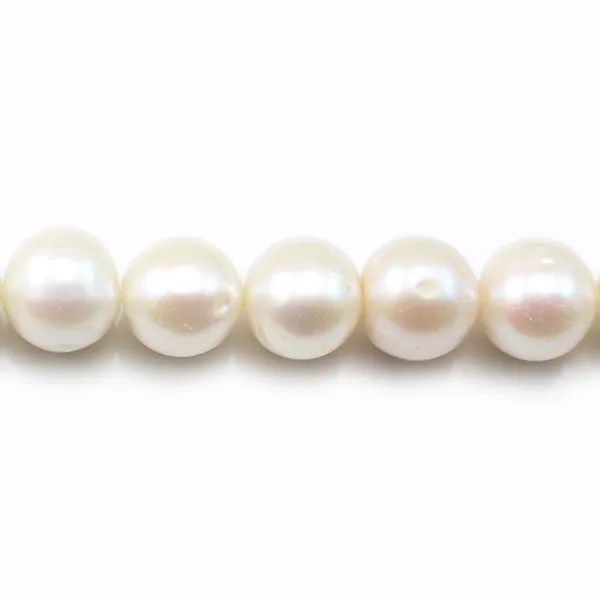 white round freshwater cultured pearl  12-14mm  AAA x 40cm
