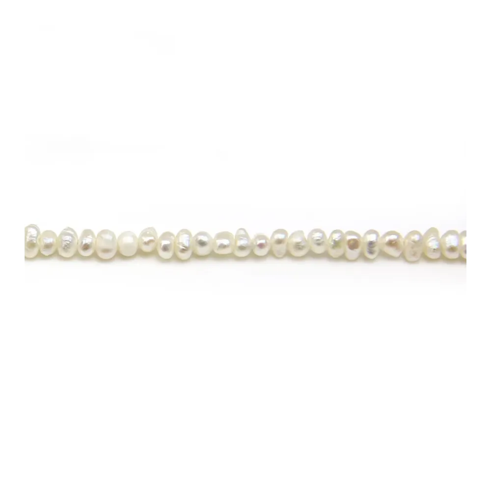 Freshwater cultured pearls, white, oval/regular, 1.5-2mm x 38cm