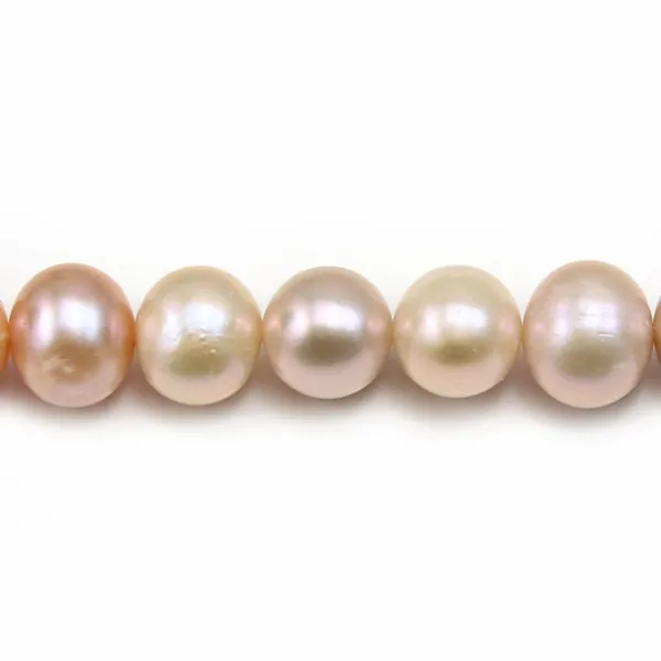 Perles de culture d'eau douce, multicolore, ronde,  9.5-10.5mm x 40cm A