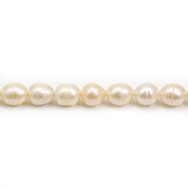 Mauve freshwater pearl olive 10x12mm x 40 cm