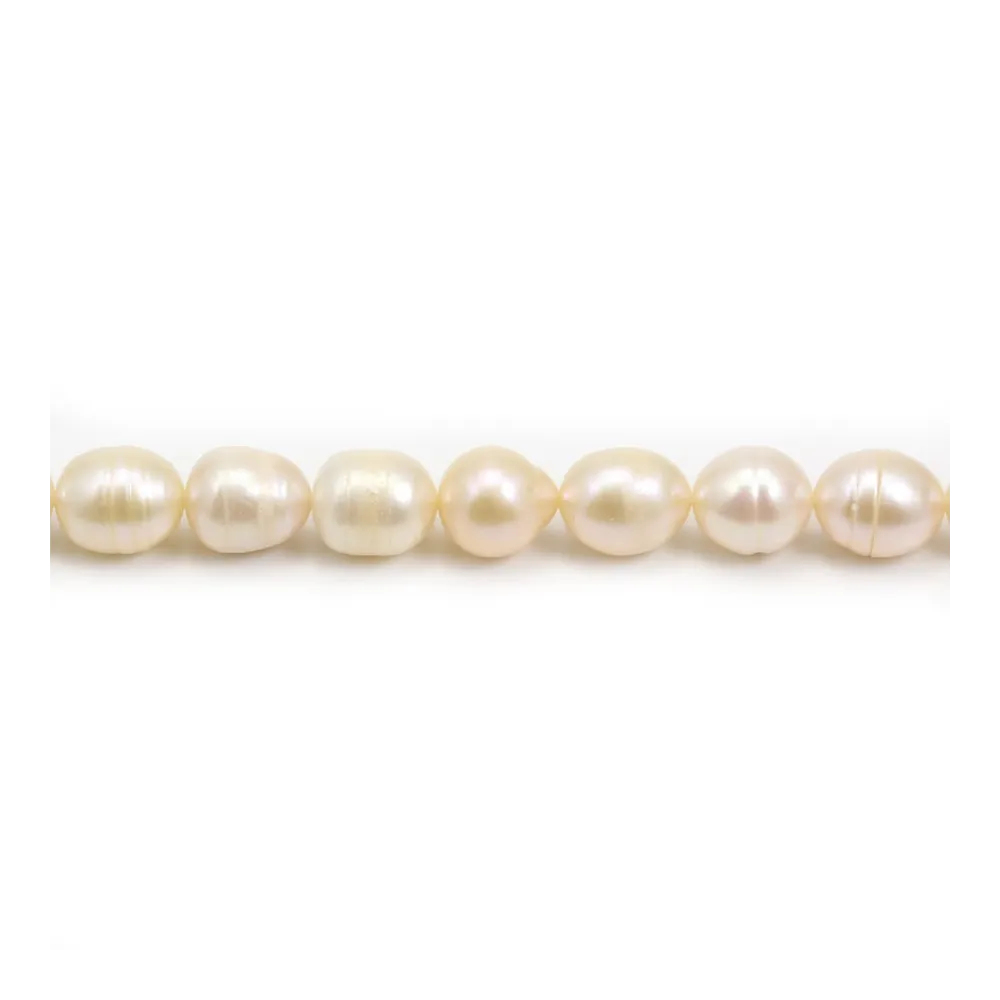 Perles de culture d'eau douce, saumon, irrégulière, 10x12mm x 2pcs